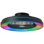 Brilliant Mazzaro Ventilateur Plastique Noir 36W 4700lm - 830-865 CCT+RGB | 485mm - Télécommande Dimmable