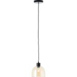 Brilliant Casto Suspension Luminaire Verre Suspension Luminaire Métal Noir Beige | 190mm - Convient pour 1x E27