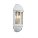 Ansell LED Applique Murale Latina Demi Lanterne Blanc - Convient pour E27 Jusuq'À 42W | IP65 - Détecteur de Mouvement et de Lumière