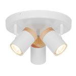 D'Lite Plafonnier Beitem Métal Dépolie Blanc FSC Bois | Convient Pour 3x GU10