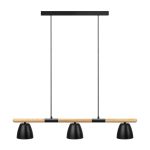 Nordlux Theo 3-Rail Suspension Luminaire Métal et Bois Noir | Convient pour 3x GU10