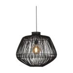 Good&Mojo Suspension Luminaire Madagascar Rattan Noir | Convient pour 1x E27 