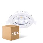 Lot 10x Noxion LED Inclinable Slim Spot Blanc 6W 550lm - 930 Blanc Chaud | Diamètre 75mm - IP54 - Meilleur Rendu Des Couleurs 