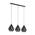 Eglo Suspension Luminaire Carlton 5 Acier Noir | IP20 - Convient pour 3x E27 