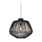 Good&Mojo Suspension Luminaire Madagascar Rattan Noir | Convient pour 1x E27 