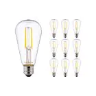Lot 10x Noxion Lucent LED E27 Poire Filament Claire 4W 470lm - 827 Blanc Très Chaud | Équivalent 40W