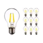 Lot 10x Noxion Lucent LED E27 Poire Filament Claire 8.5W 1055lm - 827 Blanc Très Chaud | Dimmable - Équivalent 75W