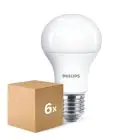 Lot 6x Philips  CorePro LED Ampoule E27 Poire Dépolie 10W 1055lm - 827 Blanc Très Chaud | Équivalent 75W