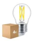 Lot 4x Philips MASTER LED Lustre E27 Boule Filament Claire 2.5W 340lm - 922-927 Dim To Warm | Meilleur Rendu Des Couleurs - Dimmable - Équivalent 25W