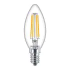 Philips Corepro LED Bougie E14 Filament Claire 6.5W 806lm - 827 Blanc Très Chaud | Équivalent 60W