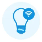 lightbulb as logo for smart lighting