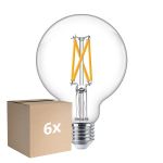 Voordeelpak 6x Philips MASTER Value LED Globe E27 93mm Filament Helder 5.9W 806lm - 922-927 Zeer Warm Wit | Beste Kleurweergave - Dimbaar - Vervangt 60W