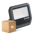 Voordeelpak 6x Ledvance LED Breedstraler Aluminium Zwart 17W 2200lm 100D - 830 Warm Wit | IP66 - Symmetrisch