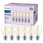 Voordeelpak 6x Philips Lamp LED E27 Peer Filament Helder 7W 850lm - 840 Koel Wit